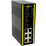 Symanitron SWM-44GC промышленный 8-портовый управляемый Ethernet коммутатор с 4 Гбит портами