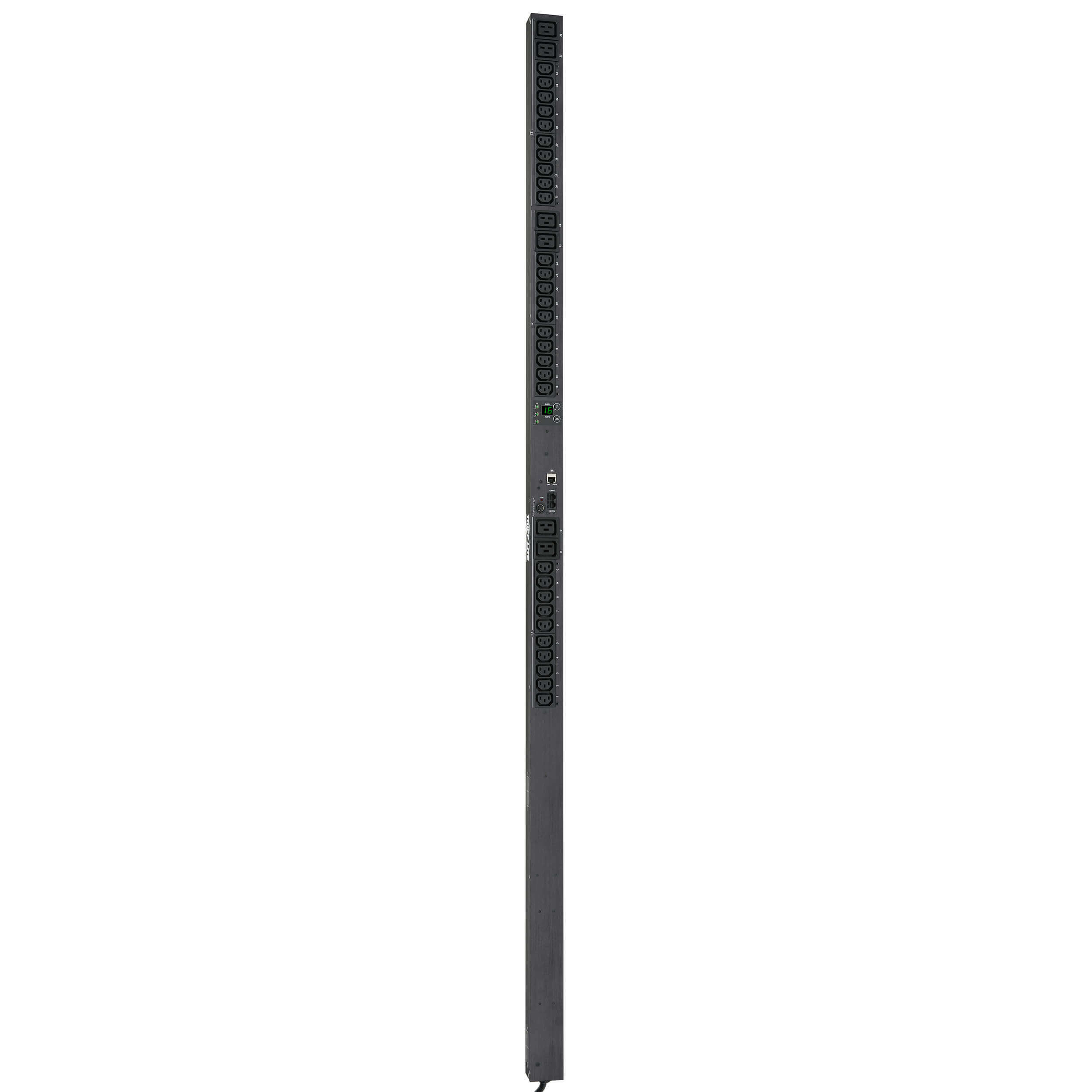 Блок распределения питания (БРП/PDU) PDU3XVN10G16 трехфазный контролируемый мощностью 11,1 кВт, с 36 розетками на 230 В (30 шт. типа C13, 6 шт. типа C19), шнуром длиной 3 м, входным разъемом