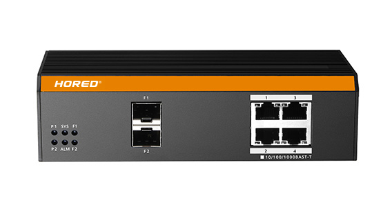 Промышленный управляемый без POE коммутатор HORED IS104GS-2F